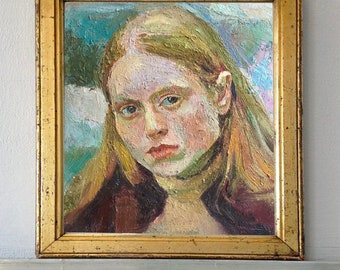 油彩画 ヴァイオリン?を持つ女性 金色 額縁が素晴らしい! マン・レイの代表作「アングルのバイオリン」が約16億で落札