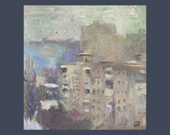 Cityscape Original Oil Painting Landscape Wall Art House Oil Painting Architecture Art Impressionism Wall Decor   by AGA