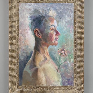 Woman In Love Oil Portrait Original Painting Symbolic Artwork Female Portrait Impressionism Wall Art by AGA
