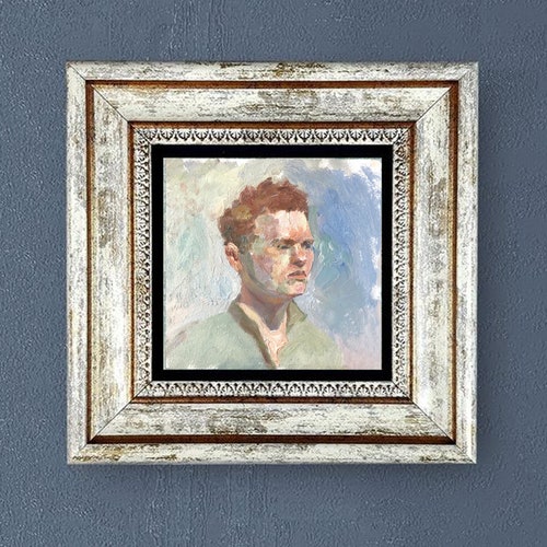 Ginger Boy Oil Portrait Impressionism Wall Art shops Original Painting People Portrait Comtemporary Colorful Boy by AGA