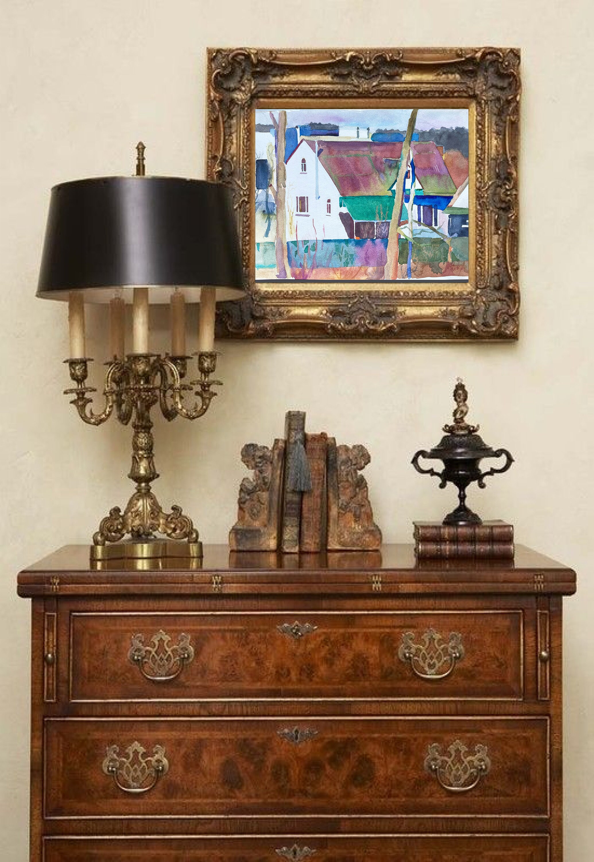 Haus Aquarell Malerei Benutzerdefinierte Home Portrait bunte | Etsy