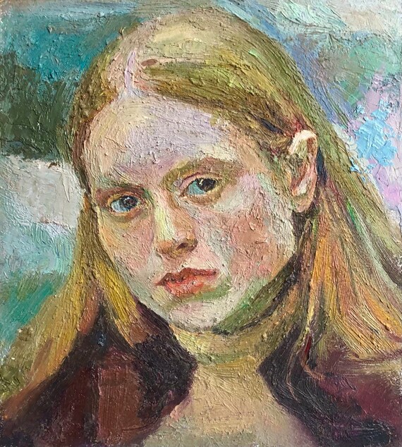 印象派風 女性肖像画 金色フレーム 印象派風 女性肖像画 金色フレーム 女の子の油絵肖像画 オリジナル絵画