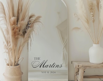 Custom Wedding Welcome Mirror Decal | Personalized Names, Date