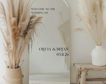 Custom Wedding Welcome Mirror Decal | Black or White Vinyl
