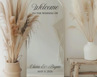 Wedding Welcome Mirror Decal | Custom Names & Date