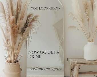 Wedding Mirror Decal | You Look Good, Reception Decor