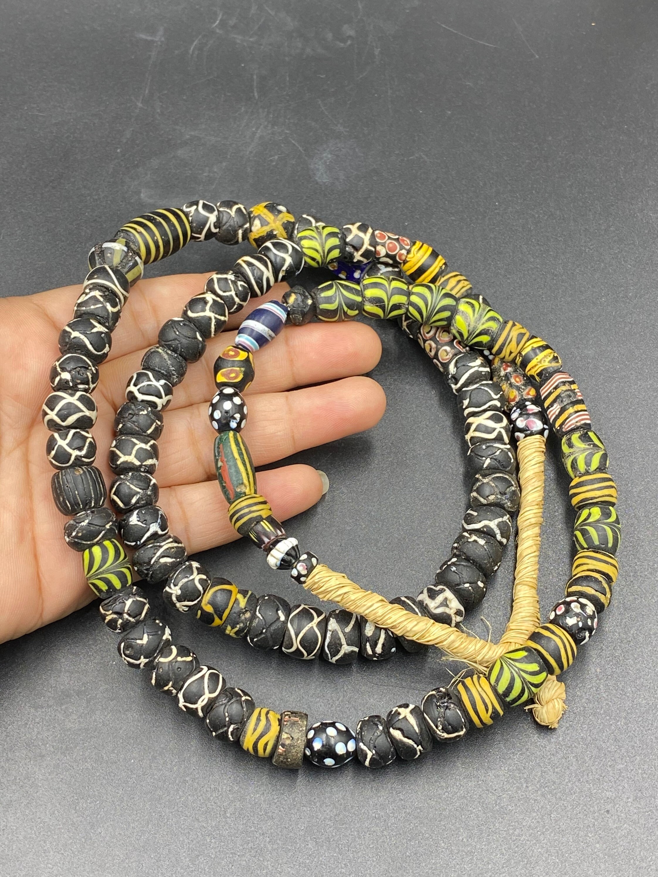Very Beautiful Antique African Glass Beads Necklace Rare Etsy UK