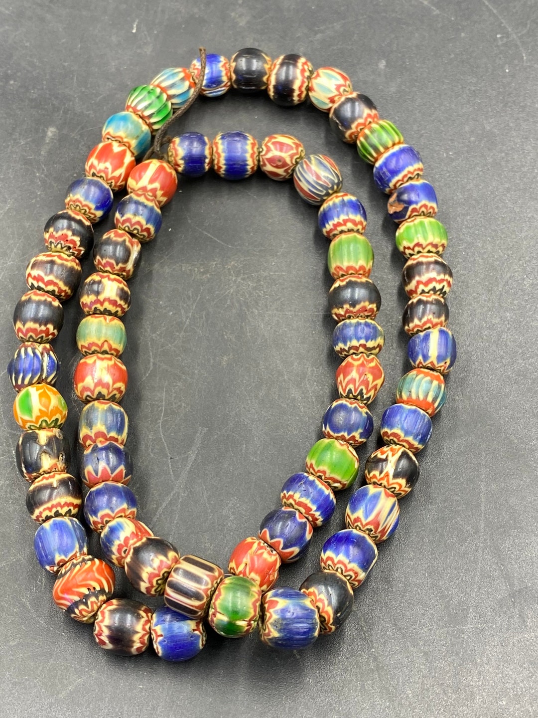 Very Old Unique Ancient Chevron African Trade Beads Necklace - Etsy