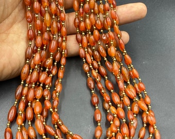 10 strand old antique natural carnelian bead necklace excellence quality