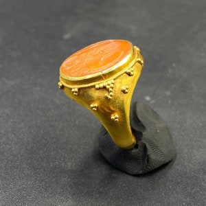 Beautifull alte antike natürliche Carnelian graviert mit 18 k | Etsy