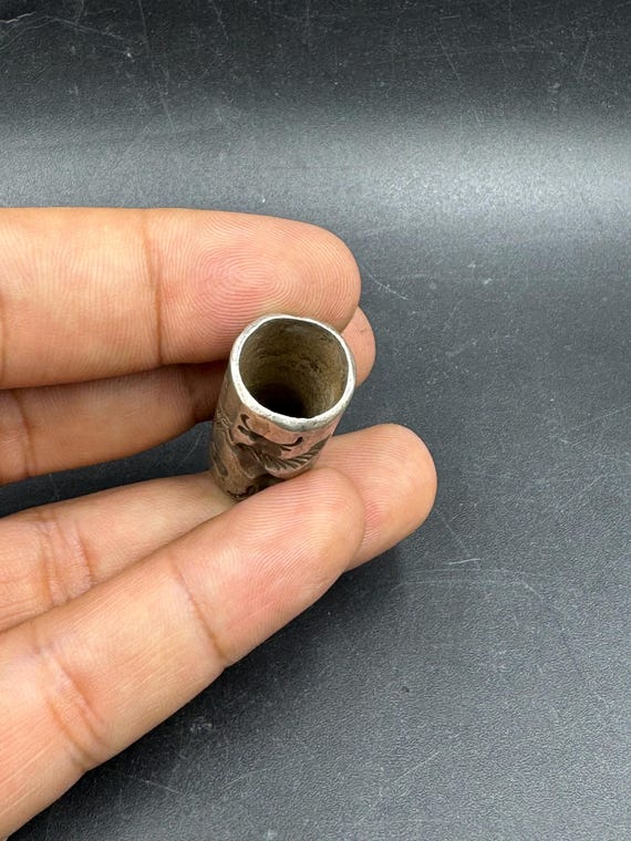 Rare old ancient Roman solid silver cylinder seal… - image 6