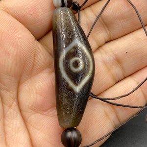 Rare beautiful old dzi agate 2 eyes bead pendent wonderful bead