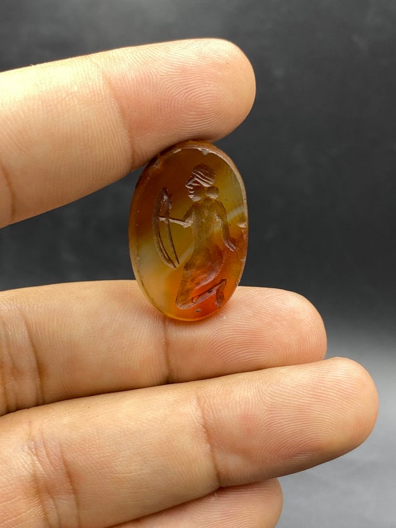 Very unique old Ancient agate stone signet caboch… - image 3