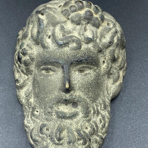Very old ancient indo-Greek bronze Zeus face mask 1st-3th century