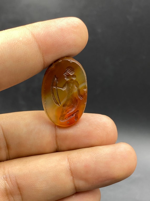 Very unique old Ancient agate stone signet caboch… - image 6