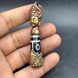 Wonderful old unique Tibetan agate handmade  pendent