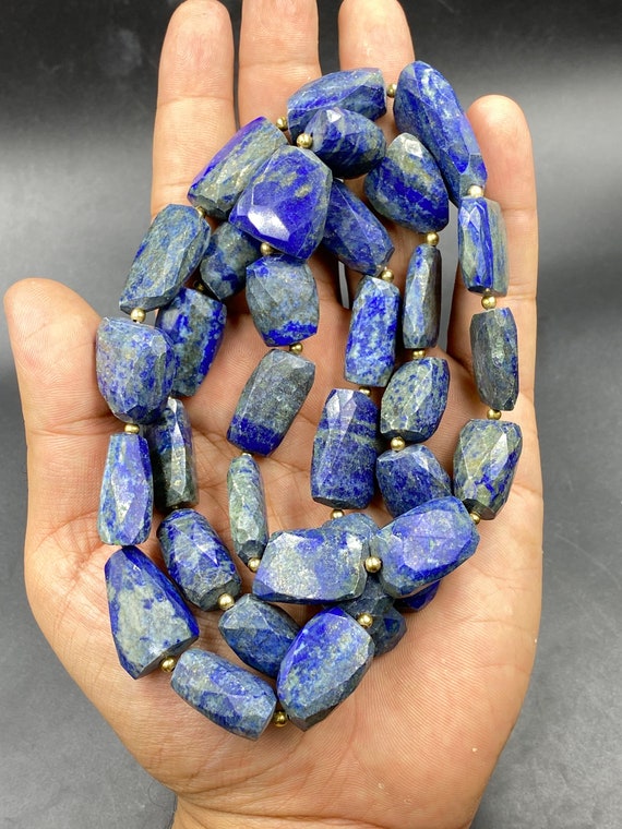 Very beautiful color lapis lazuli stone beaded di… - image 1