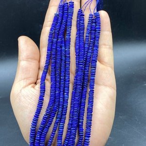 5 Strand natural lapis lazuli beads from Afghanistan unique shape 6 mm size