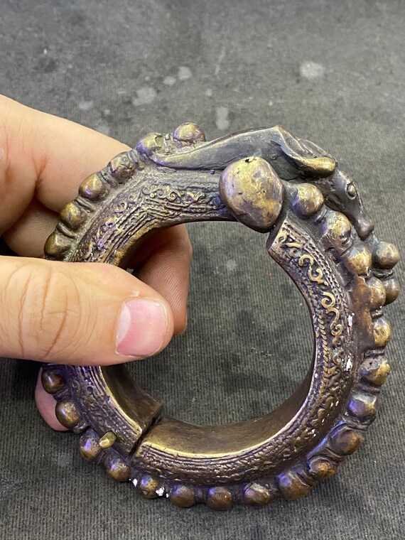 Bracelet Jonc Ancien En Bronze - Style Vintage, Occasion, Référence REF78222