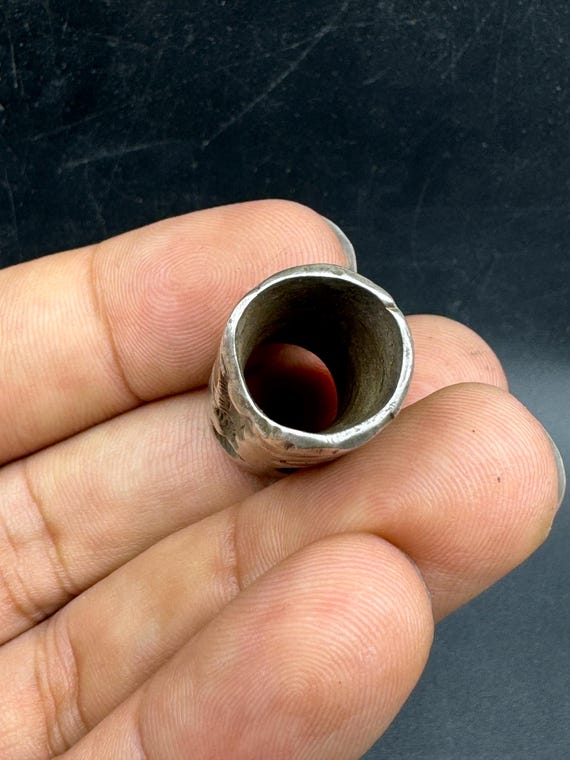 Rare old ancient Roman solid silver cylinder seal… - image 2