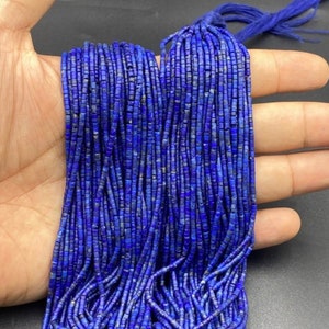 50 strand on sale natural top quality lapis lazuli beads small tiny tube shape for making jewellery