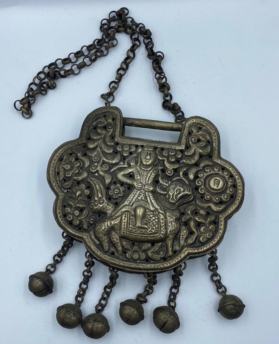 【a-70】　Old new Tibetan style necklace Very Beautiful Old Stunning Ancient Tibetan Big Chain