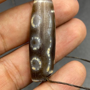 Seltene einzigartige alte tibetische 5 Augen Dzi Achat Perle Sammlerperle