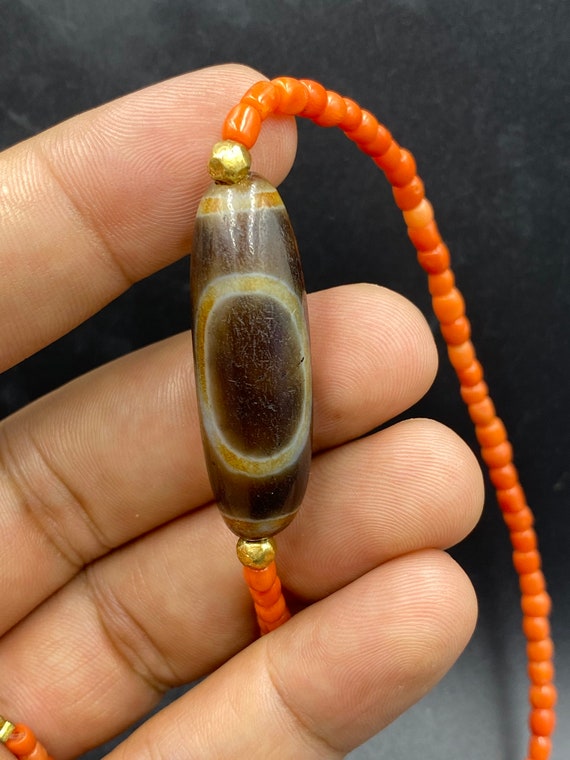 Lovely very old unique antique dzi agate bead nat… - image 1
