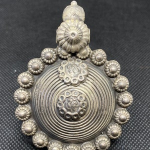 Vintage tribal silver jewelry pendent hand made solid fine silver