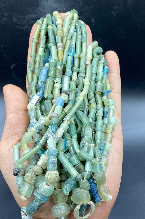 13 strand authentic old ancient Roman glass bead b