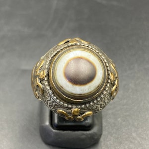 Beautiful old silver ancient Yemeni suleimani agate ring unique