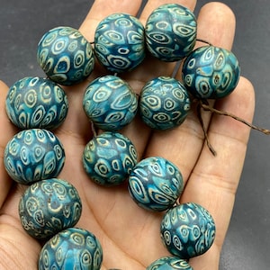 15 PCs beautiful old mosaic Gabri glass bead excellence condition