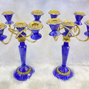 Very beautiful high quality natural lapis lazuli stone handmade candle holder decor from Afghanistan image 1