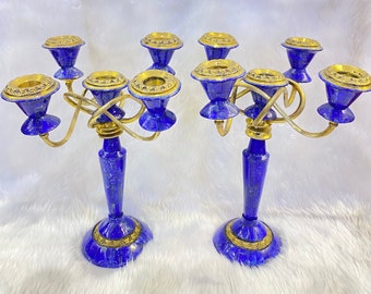 Very beautiful high quality natural lapis lazuli stone handmade candle holder decor from Afghanistan