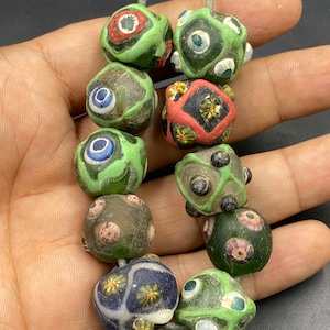 Wonderful ancient mosaic Gabri glass bead lovely color bead