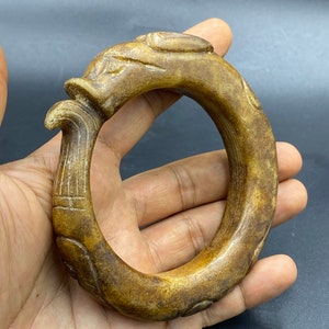 Very beautiful unique authentic old ancient sea dragon jade bangle