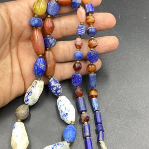 Rare old ancient antique mixed natural beads necklace