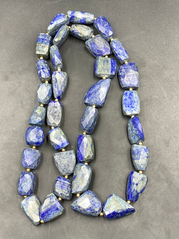 Very beautiful color lapis lazuli stone beaded di… - image 4