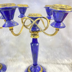 Very beautiful high quality natural lapis lazuli stone handmade candle holder decor from Afghanistan image 3