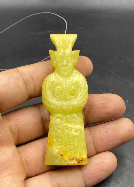 Very unique old ancient jade figure pendant lovely