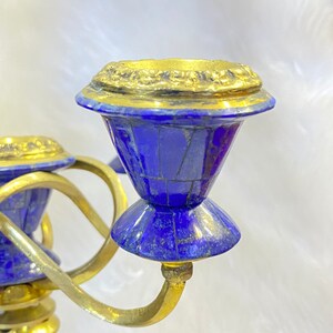 Very beautiful high quality natural lapis lazuli stone handmade candle holder decor from Afghanistan image 7