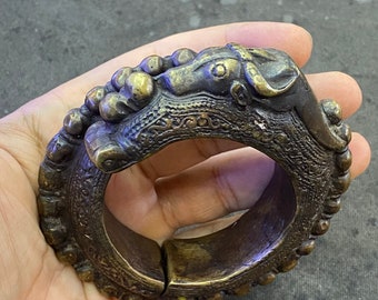 Bracelet Jonc Ancien En Bronze - Style Vintage - Occasion