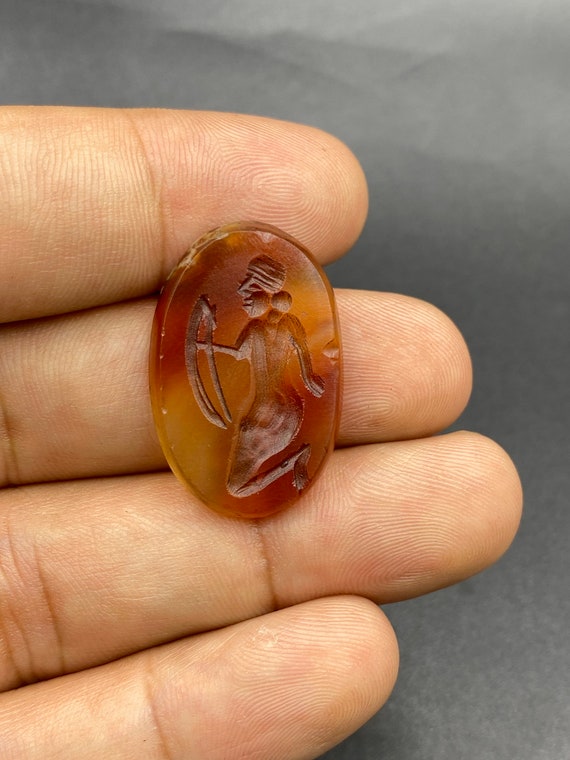 Very unique old Ancient agate stone signet caboch… - image 5