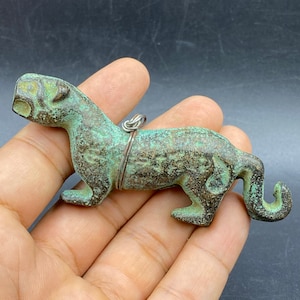 Wonderful old ancient Roman bronze lion statue collectible piece