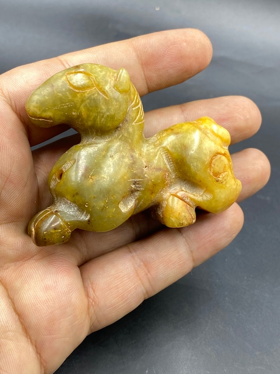 翡翠 彫刻 動物装飾付き ヴィンテージ天然翡翠彫刻動物フィギュア - Etsy 日本