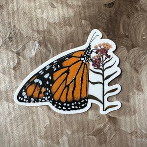 Adhesivo de vinilo de mariposa monarca • Adhesivos de naturaleza • Adhesivo de mariposa • Adhesivos para álbumes de recortes • Resistente al agua y a la intemperie