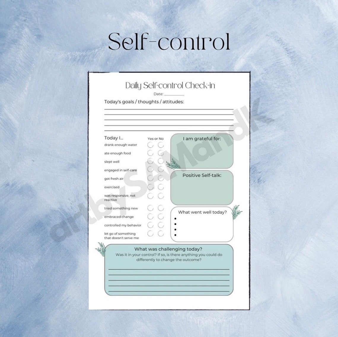 Daily Mental Health Check-in (x5) • Mental Health Journal • Journal ...