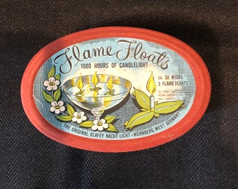 Vintage Flame Float Candles/1950s/Mid Century