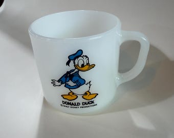Donald Duck Milk Glass Mug by Federal