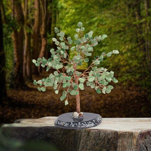 Arbre de jade vert - Chance et réussite - Cristaux métaphysiques - Arbre de vie Feng Shui - Équilibrez les pièces de votre maison - Réalisez vos rêves